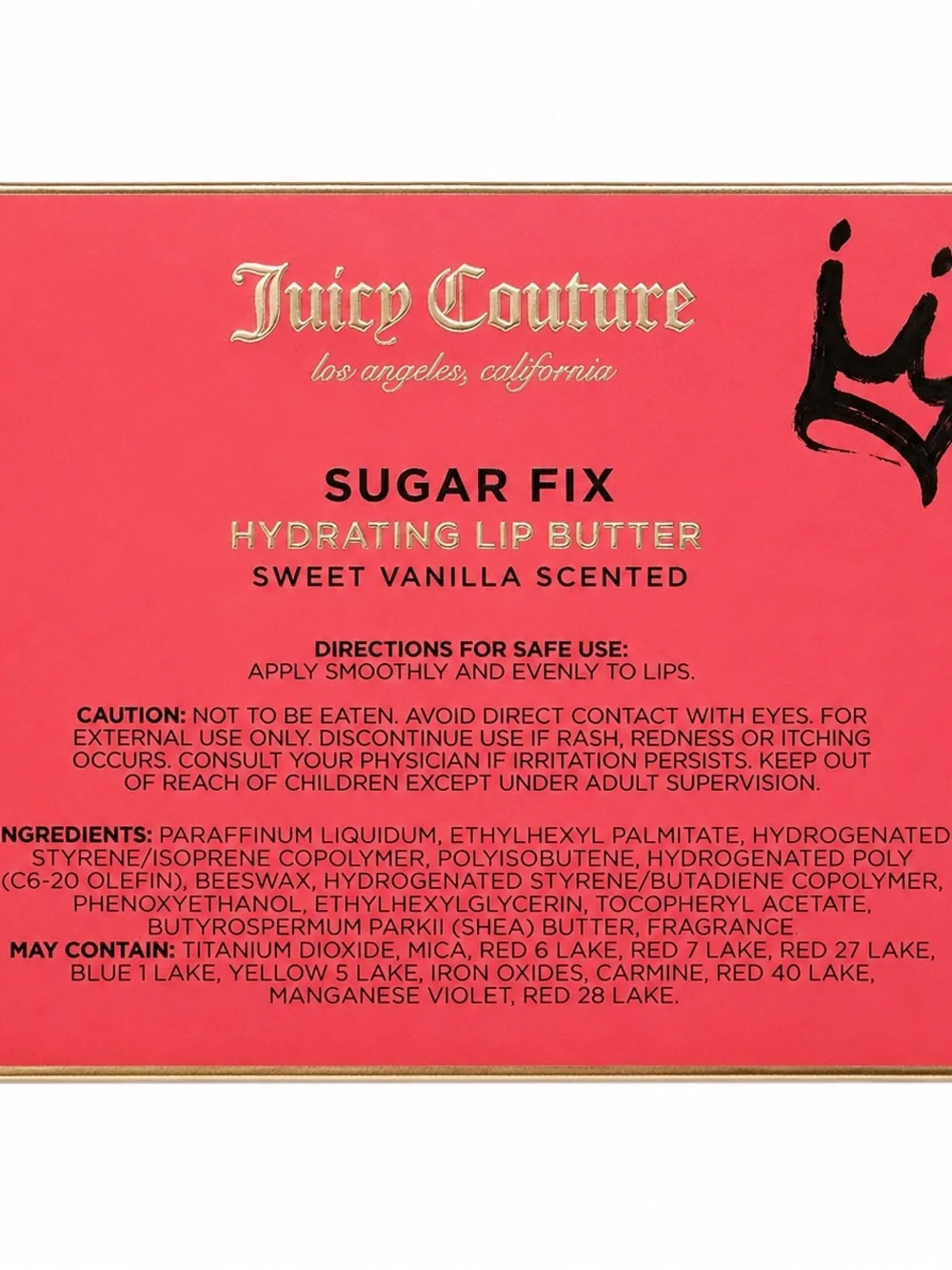Juicy Couture Sugar Fix Hydrating Lip Butter 5 Pc Set Vanilla Scented New in Box
